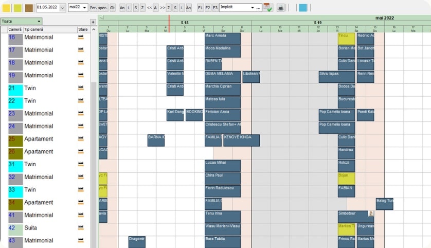 administrare camere, operatiuni, camere disponibile, soft hotelier