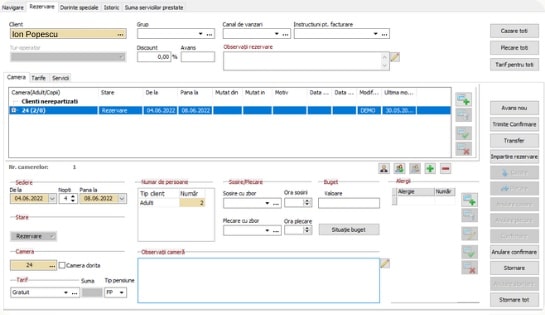 editare rezervare, soft hotelier