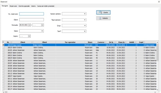 cautare rezervari soft hotelier