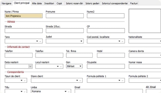 fisa client in soft hotelier vilicotel