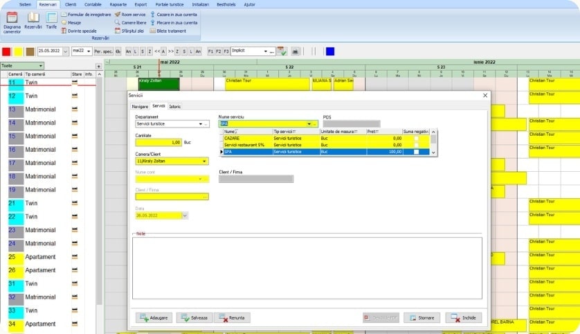 rapoarte lista servicii