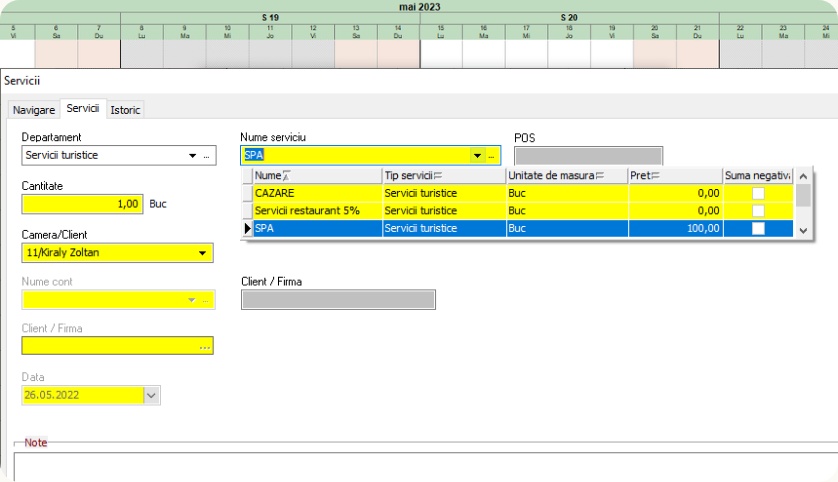 soft hotelier, filtrare servicii suplimentare