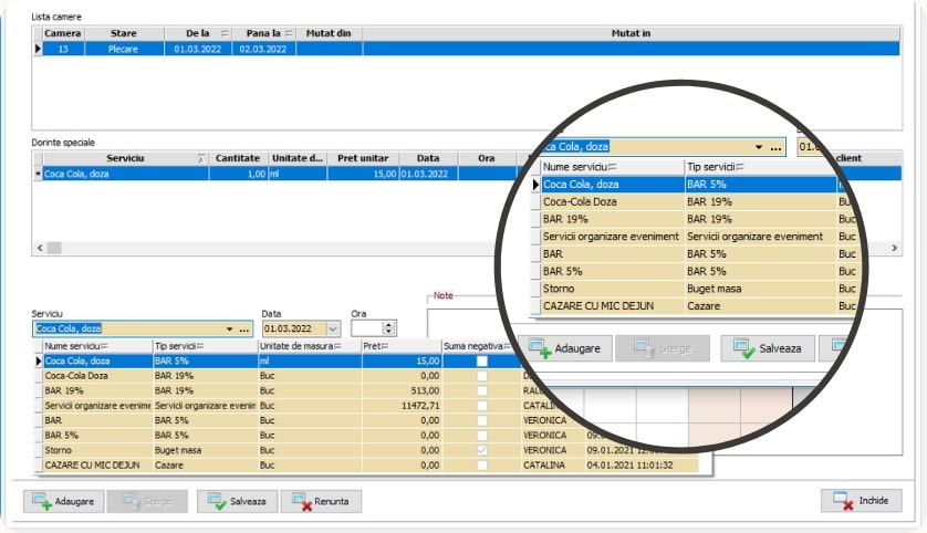 operatiuni soft hotelier servicii si produse